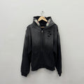 Bravest Studios Crystal Distressed Zip Hoodie Black Grey