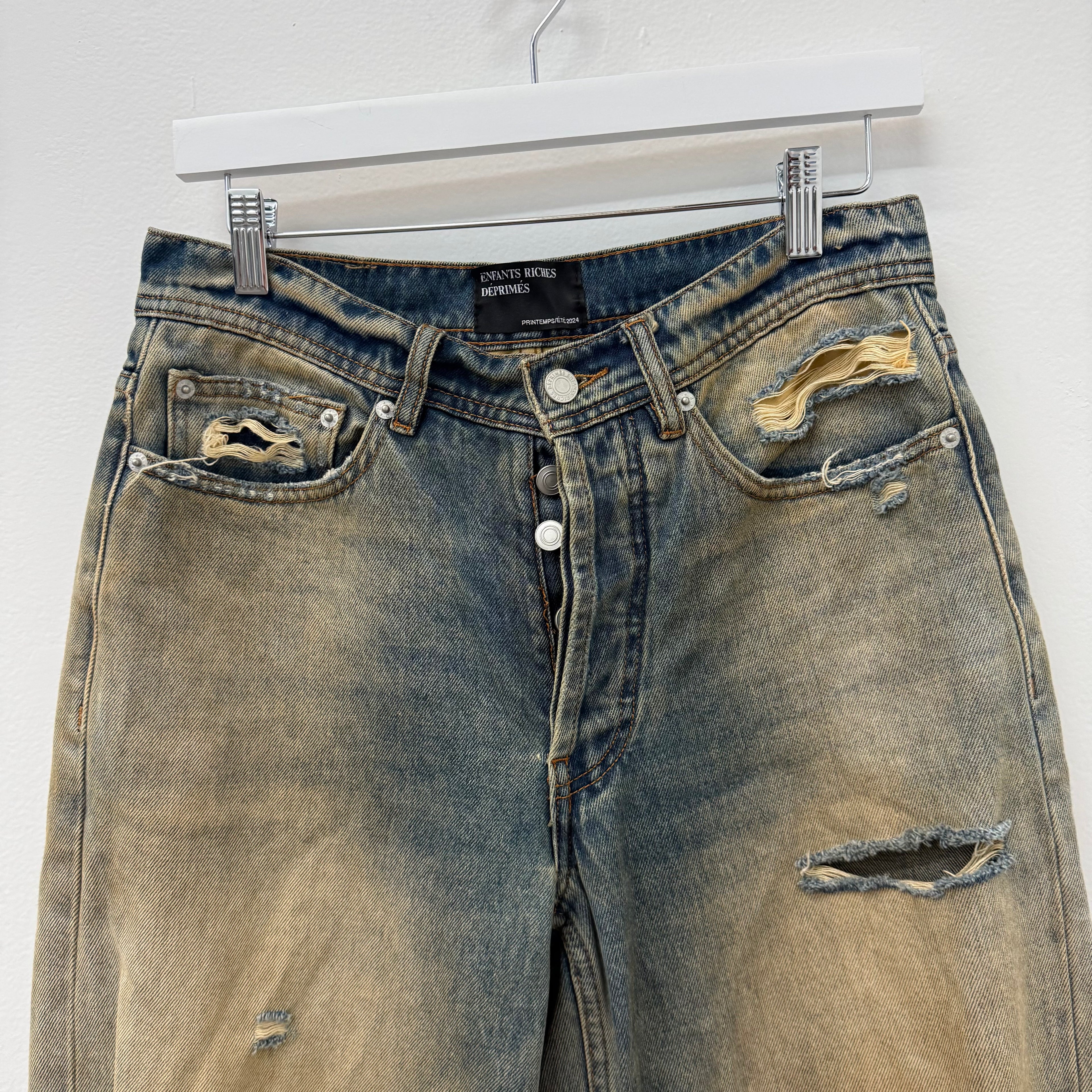 ERD Enfants Riches Deprimes SS24 Distressed Denim Jeans - Size 28/30
