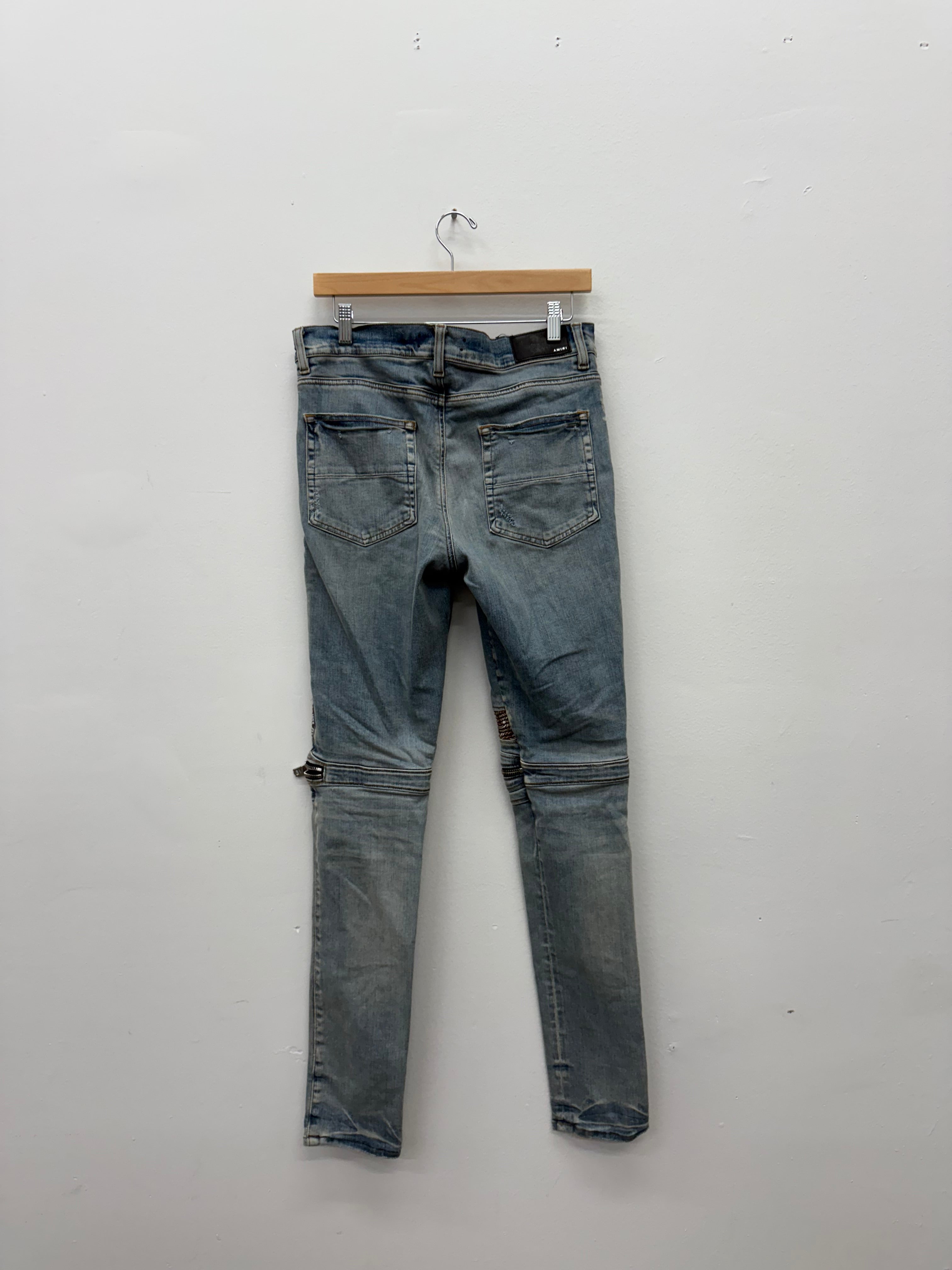 Amiri Bandana Zipper Denim Jeans - Size 33