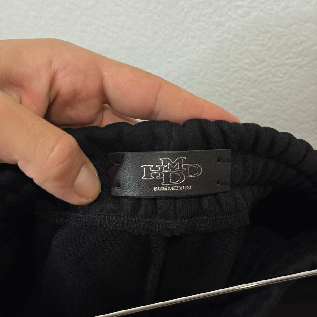 HMDD Silver Scrunch Patch Sweatpants Black