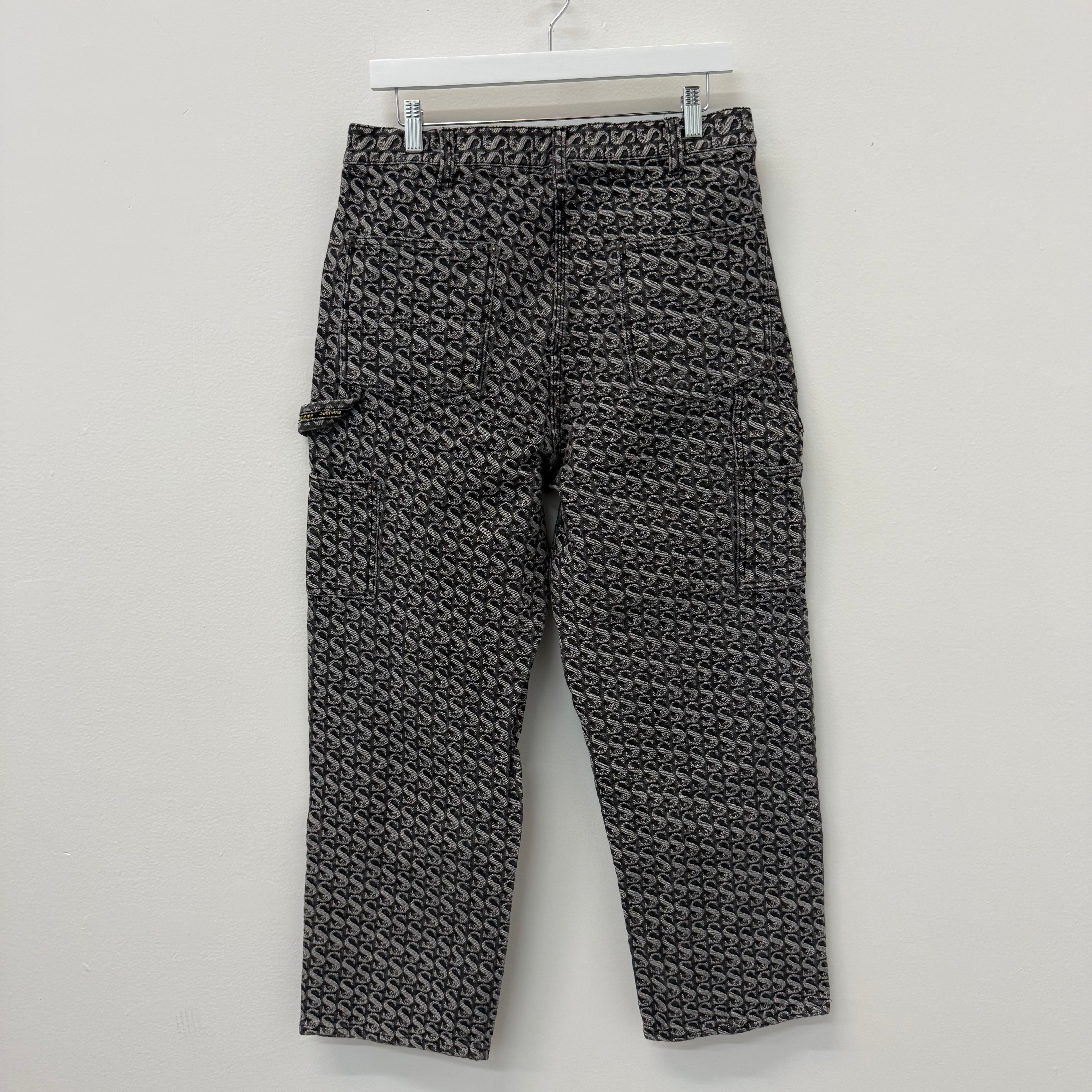 Supreme Monogram S Logo Carpenter Denim Jeans - Size 32