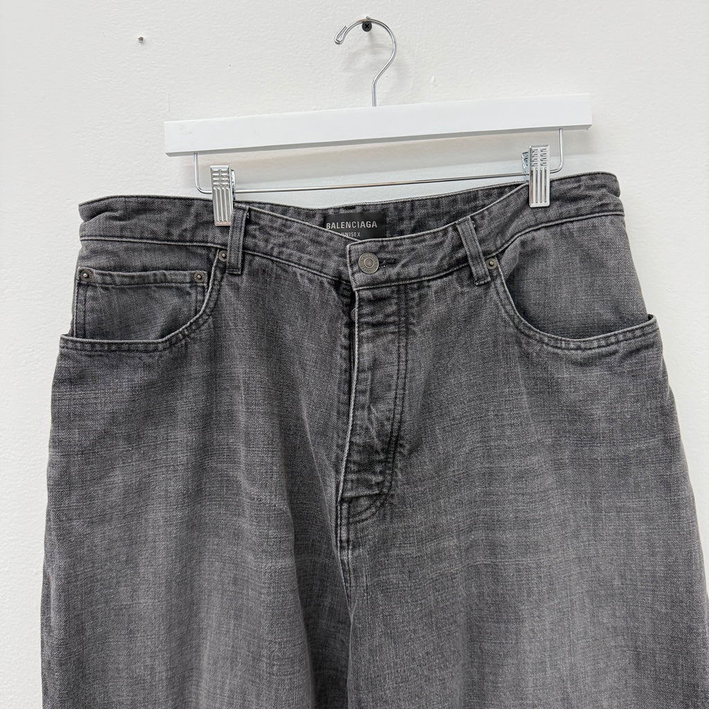Balenciaga Baggy Black Wash Denim Jeans - Size 1 (34)