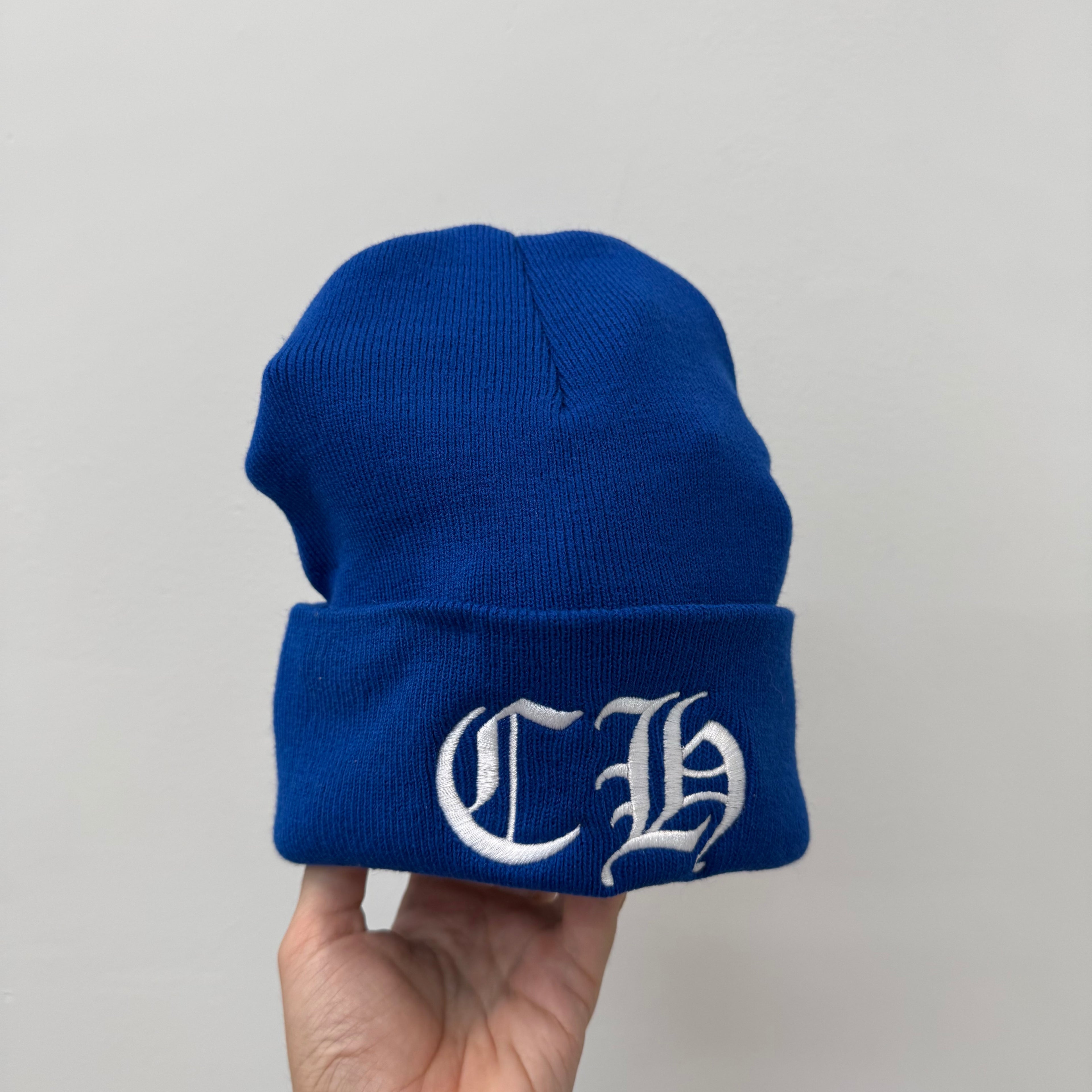 Chrome Hearts Blue CH Embroidery Beanie