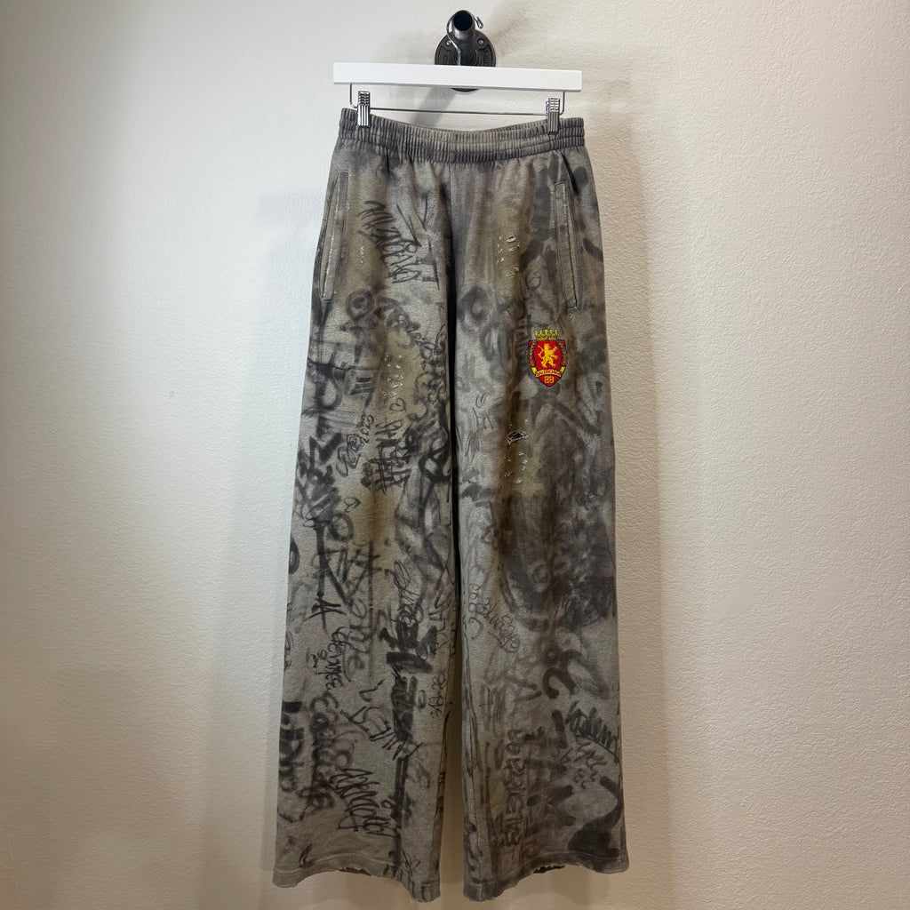 Balenciaga Gray Skater Grafitti Sweatpants - Size XS (30-32)