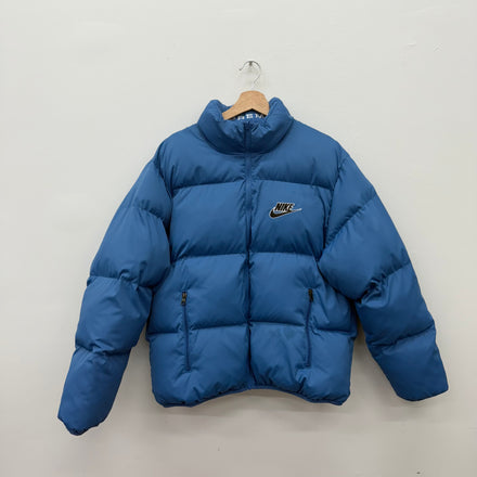 Supreme Nike Snakeskin Blue Puffer Jacket - Size M