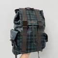 Vale Forever Green Plaid Leather Tactician Backpack