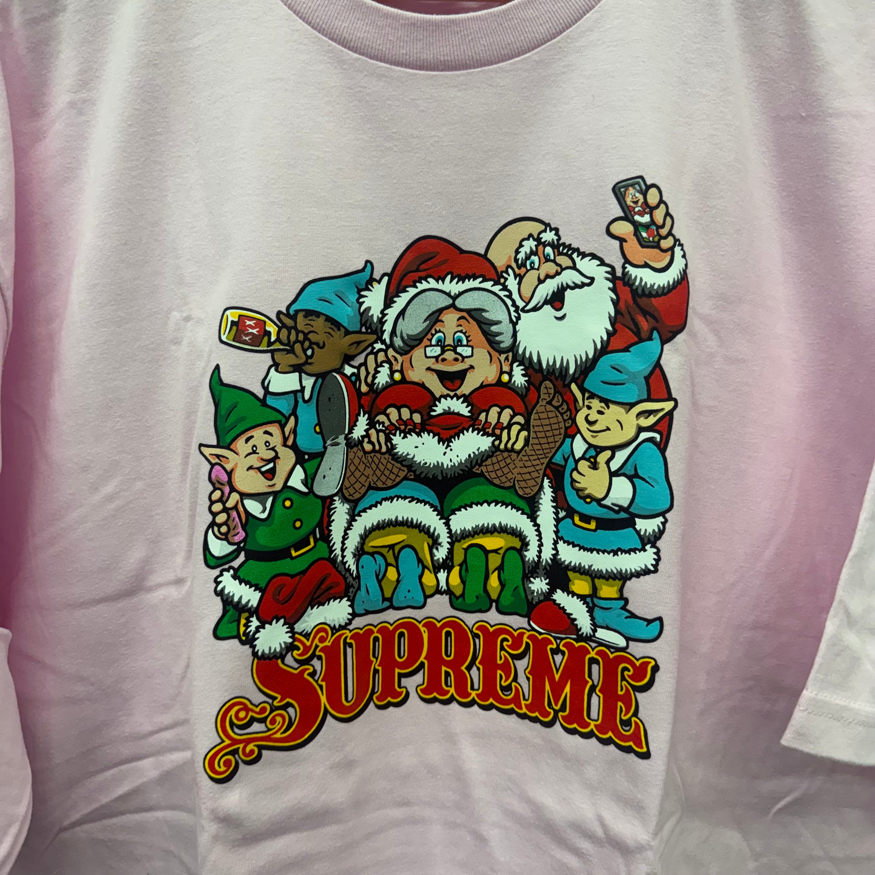 Supreme Naughty Santa Shirt Pink - Size XXL