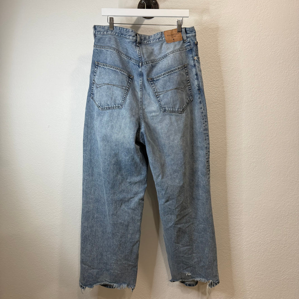 Balenciaga Baggy Light Wash Denim Jeans - Size L (34)