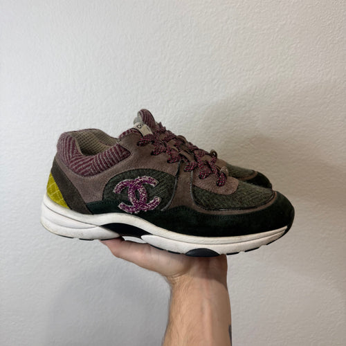 Chanel CC Tweed Skunk Multicolor Trainers - Size 42 (9)