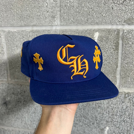 Chrome Hearts Cross Patch Trucker Hat Blue Yellow