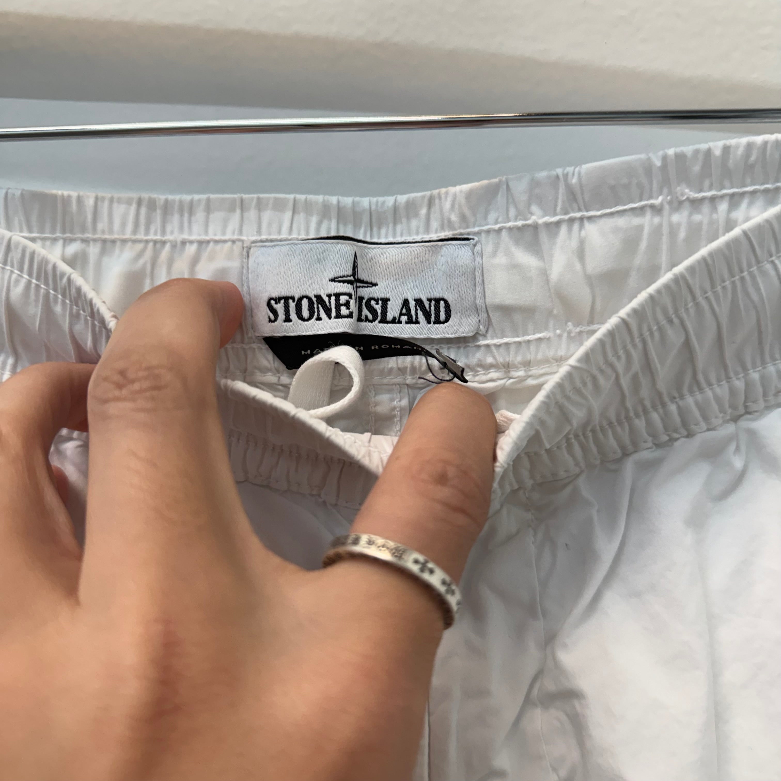 Stone Island White Cargo Jogger Sweatpants - Size 30