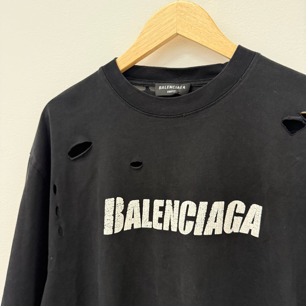 Balenciaga Black Holes Shirt - Size S