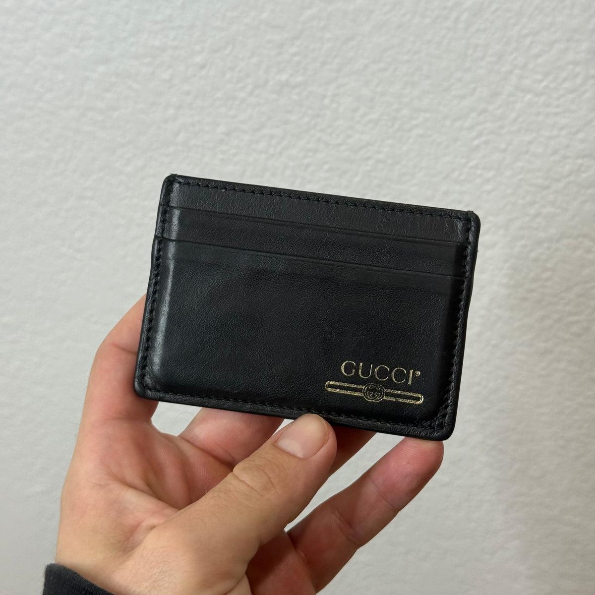 Gucci Logo Leather Cardholder Black