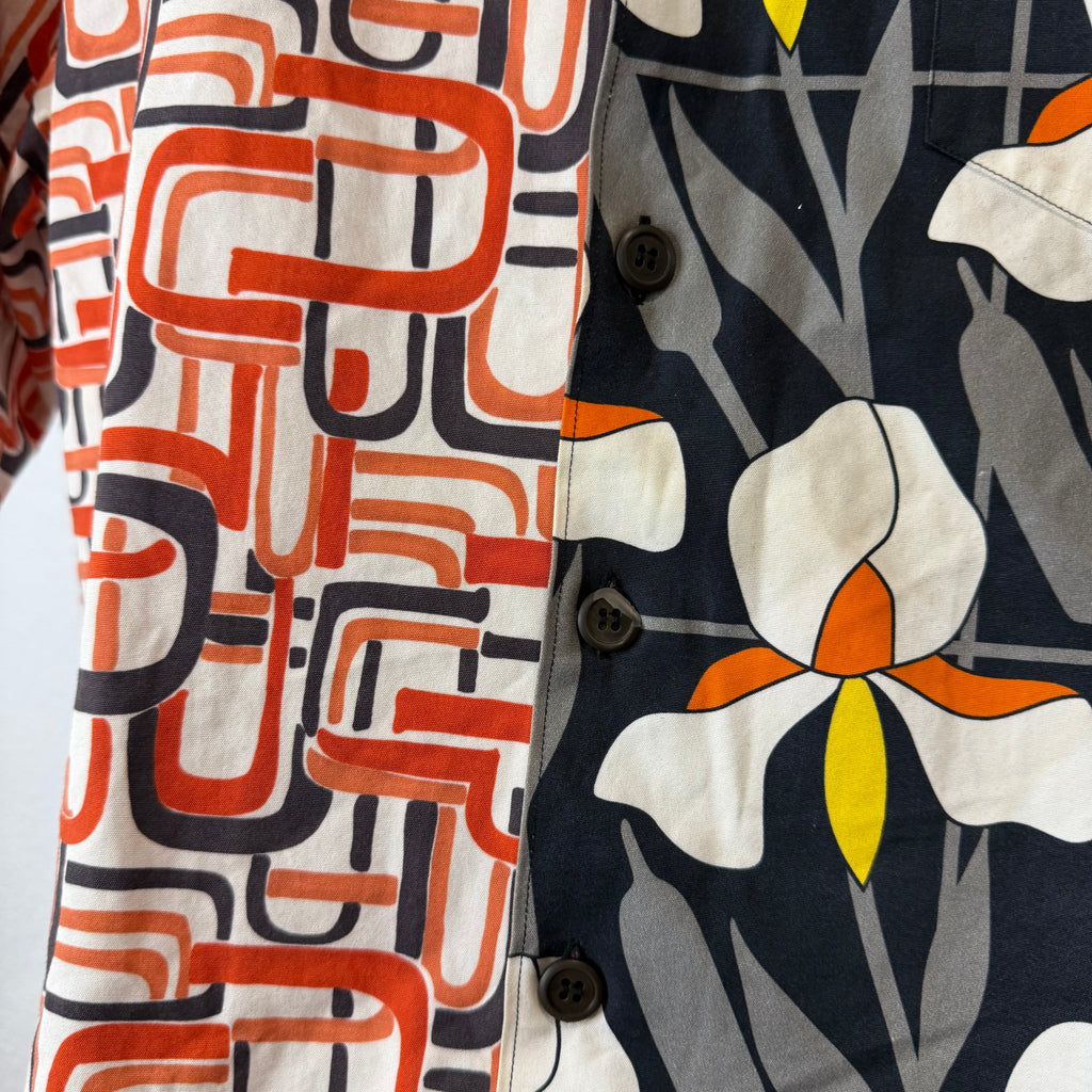 Prada Split Button Up Shirt Tropical - Size S