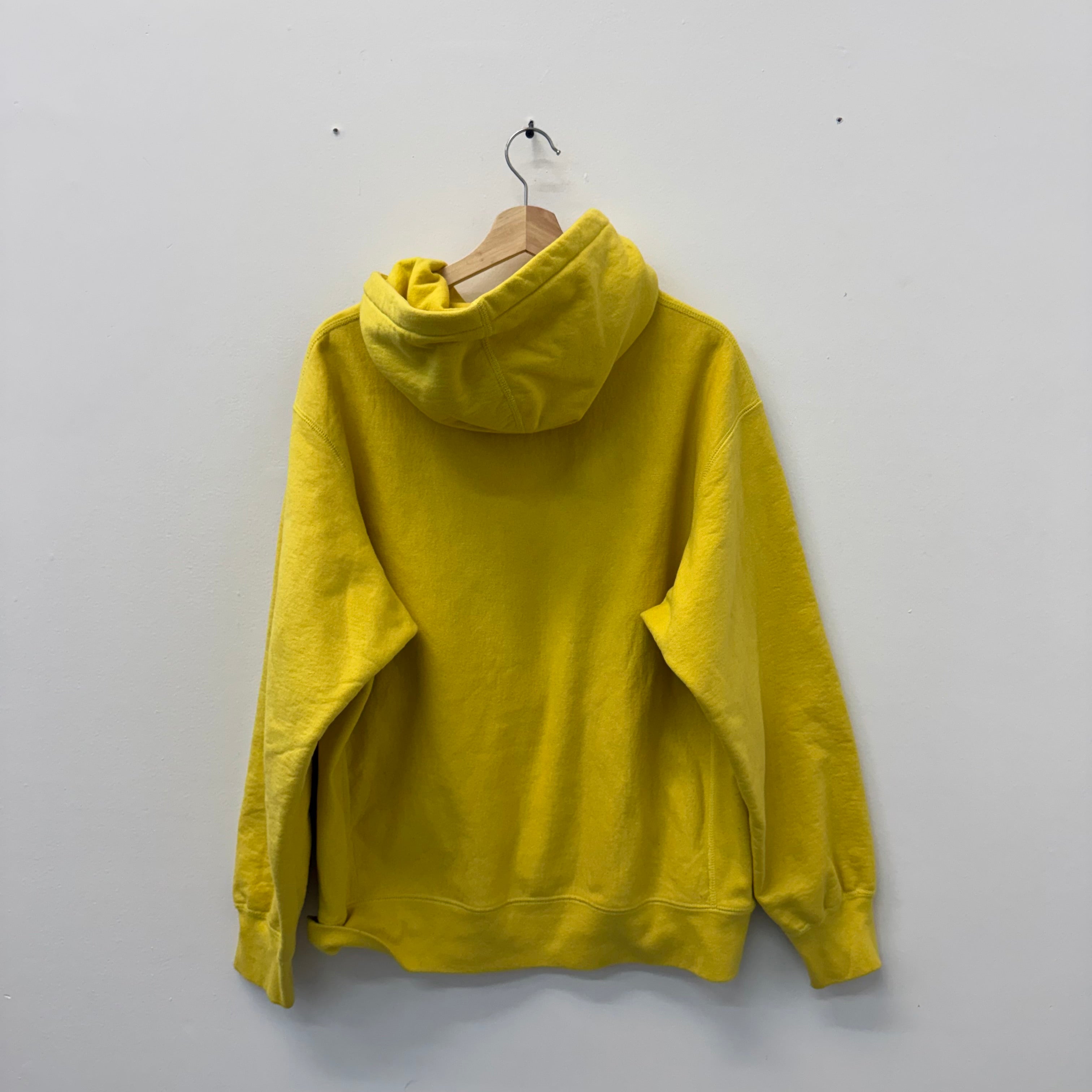 Supreme Cross Box Logo Hooded Sweatshirt Yellow - Size M