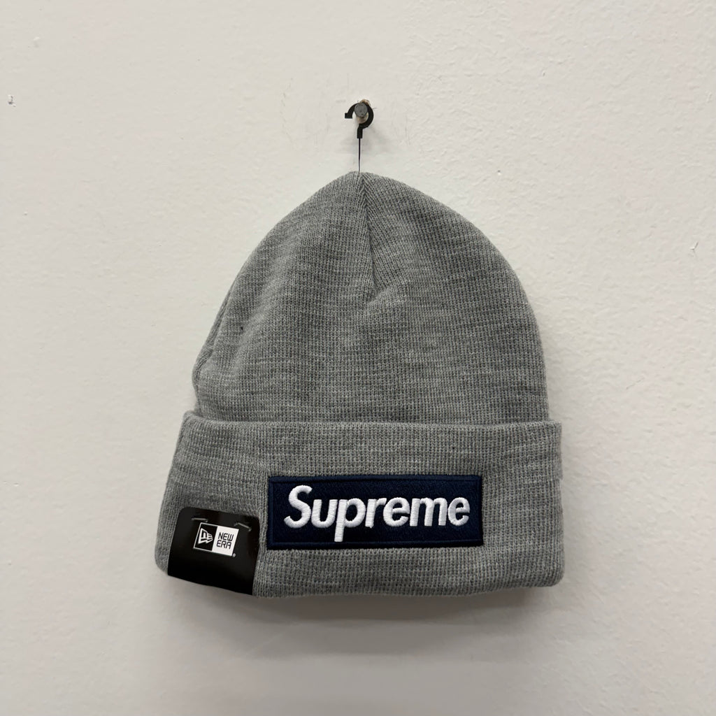 Supreme New Era Heather Grey Box Logo Beanie FW25