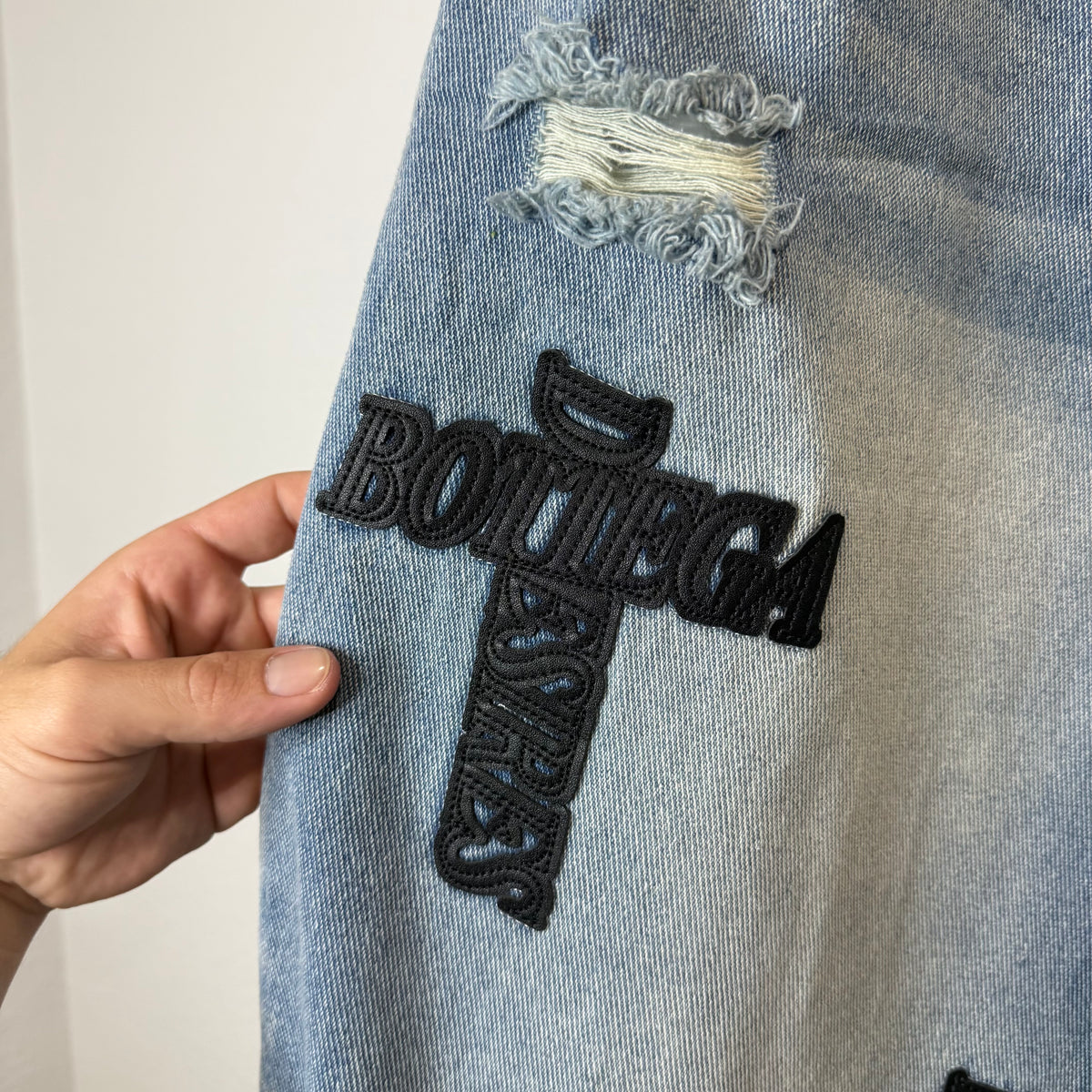Bottega Desires Holy Grail Cross Denim - Size 34