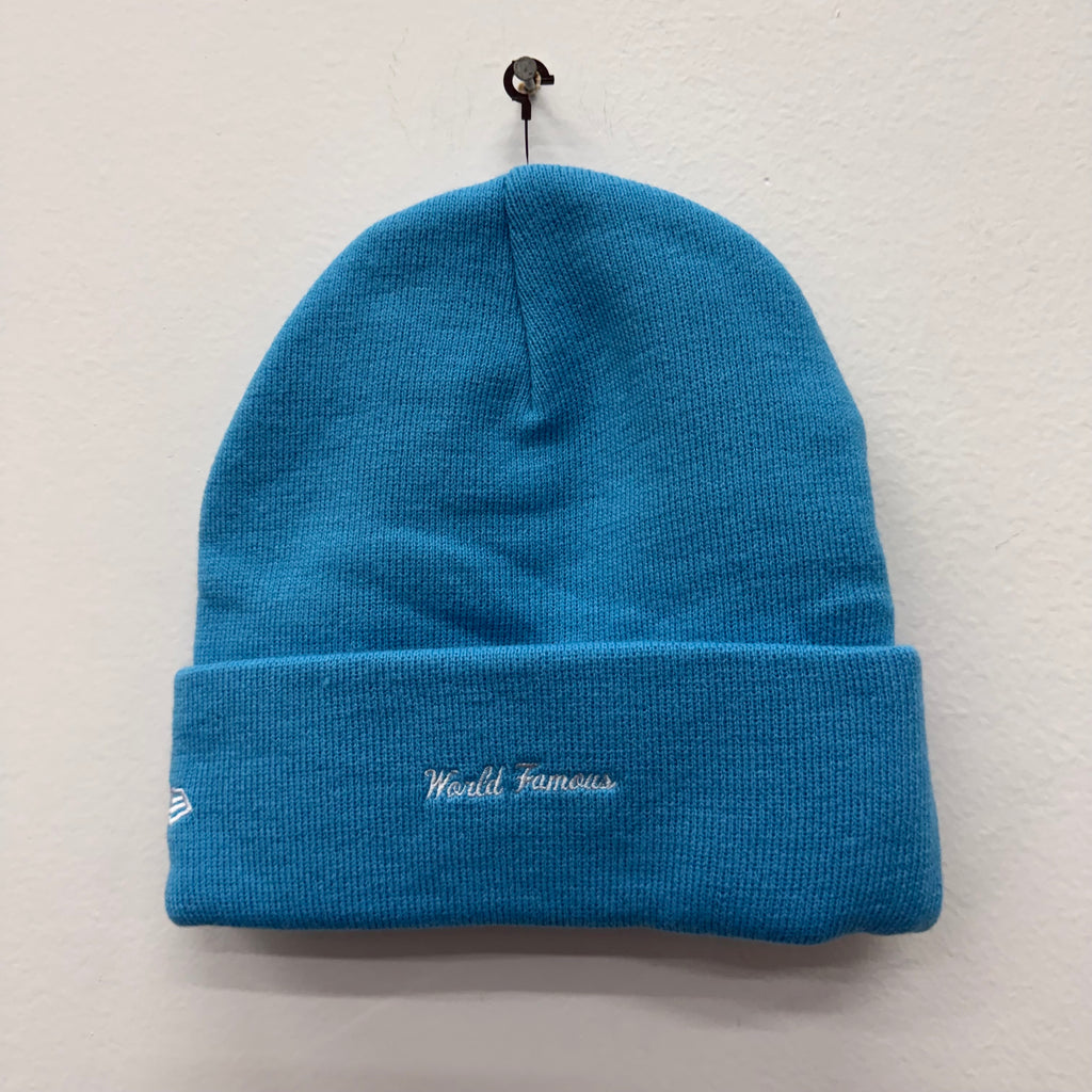 Supreme New Era Box Logo Beanie FW25 Cyan Blue