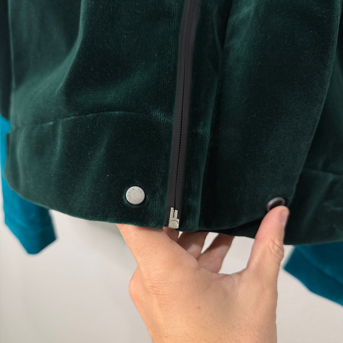 Louis Vuitton Virgil Abloh Green Velvet Windbreak Tech Jacket - Size 52 (XL)