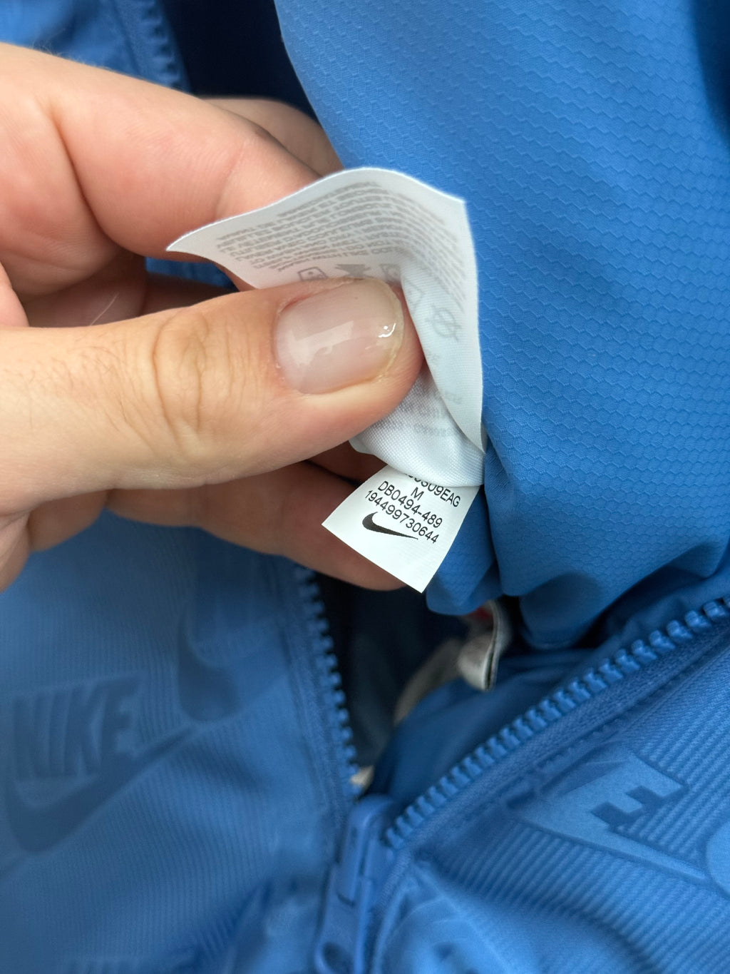Supreme Nike Snakeskin Blue Puffer Jacket - Size M