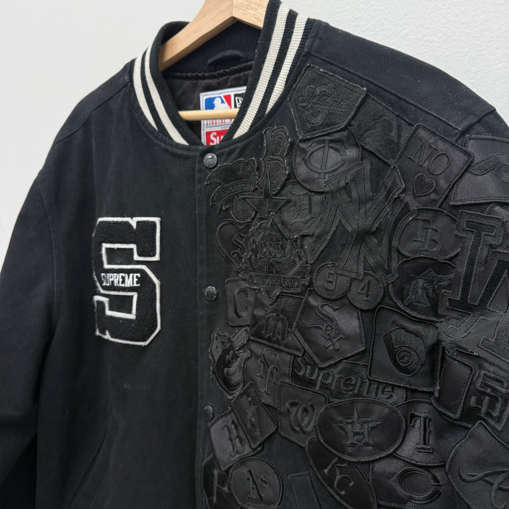 Supreme MLB New Era Black Patch Jacket - Size M