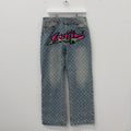 Louis Vuitton Graffiti Virgil Baggy Indigo Denim Jeans - Size 32