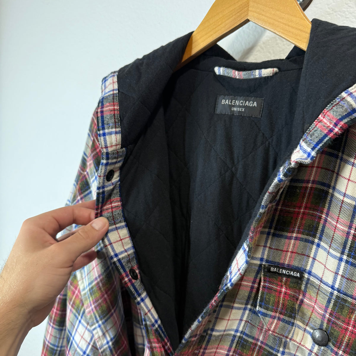 Balenciaga Gradient Plaid Flannel Jacket - Size L