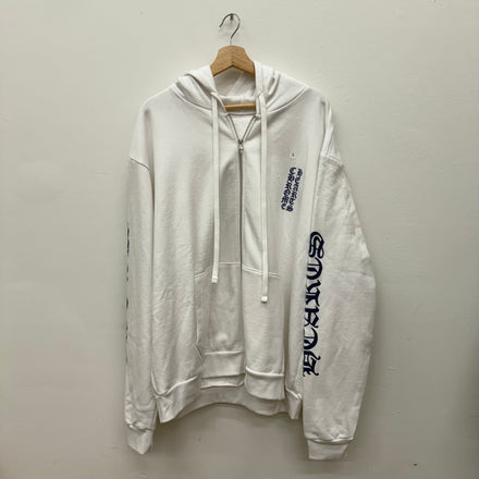 Chrome Hearts LA Blue Script Zip-Up White - Size L