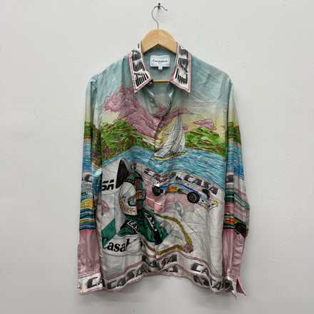 Casablanca Art of Racing Silk Button Shirt - Size M