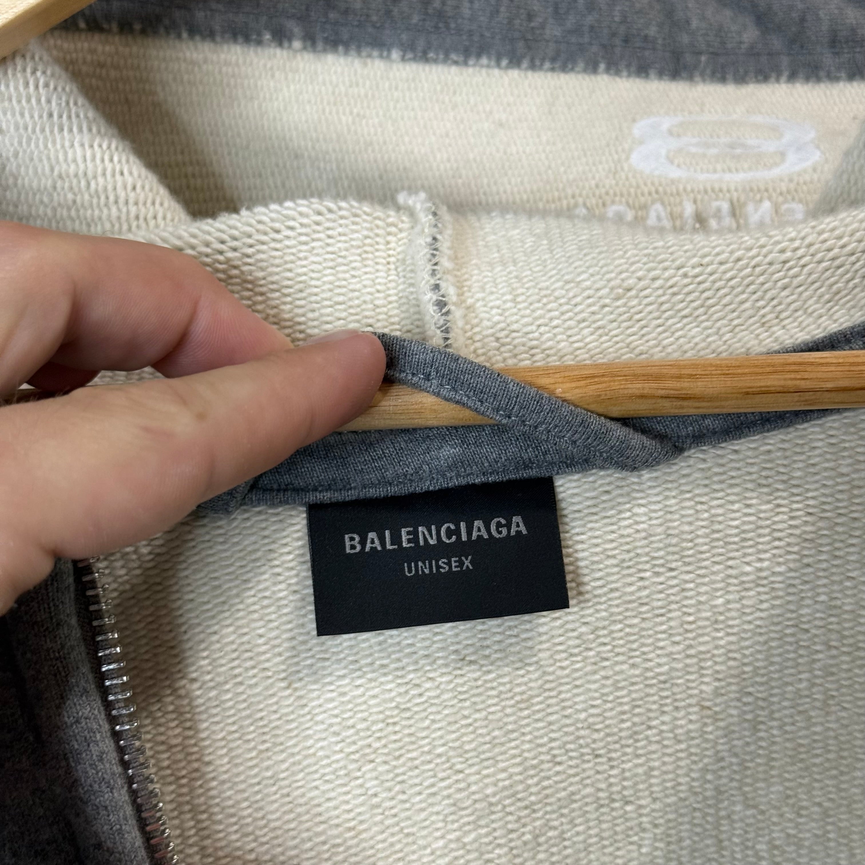 Balenciaga Thermal Lined BB Zip Up Hoodie - Size S