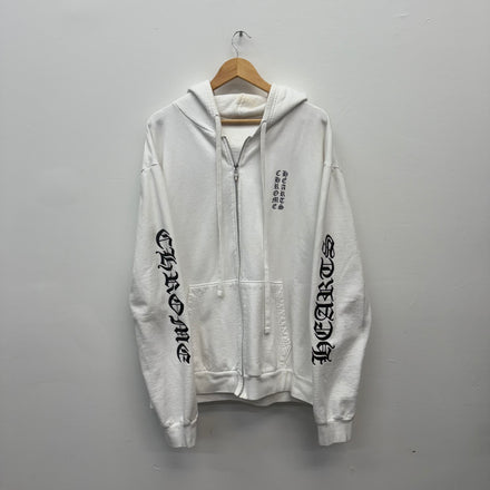 Chrome Hearts Vertical Scroll Logo Script Zip Hoodie - Size XL