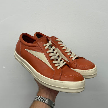 Rick Owens Leather Orange Vans Sneakers - Size 44.5