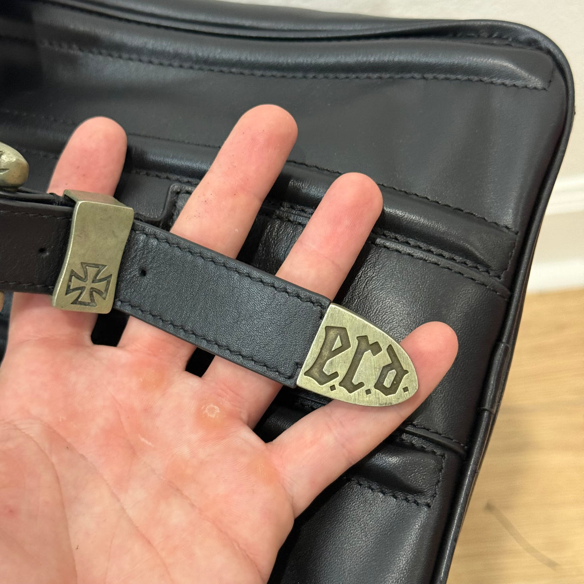 ERD Enfants Riches Déprimés Leather Travel Buckle Bag Black