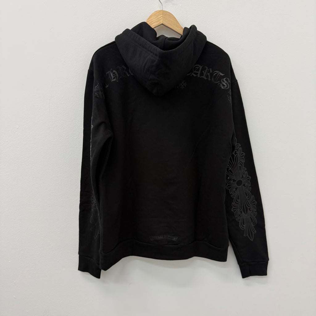 Chrome Hearts Black Floral Horseshoe Hoodie