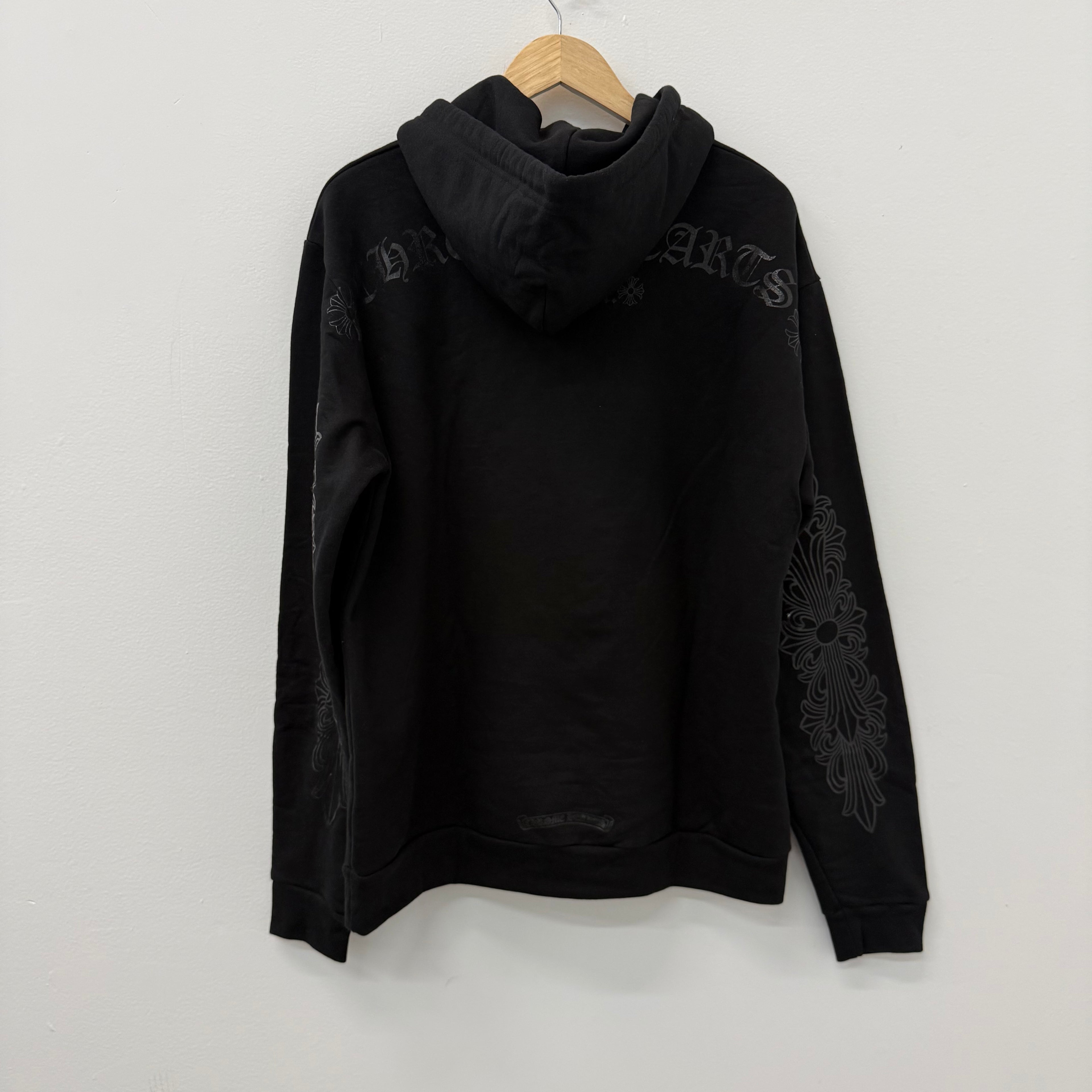 Chrome Hearts Black Floral Horseshoe Hoodie