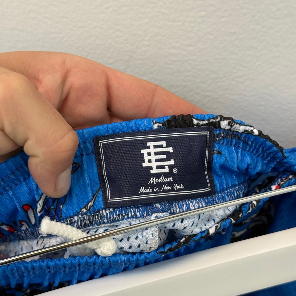 Eric Emanuel Matty Boy Blue Flames Mesh Shorts