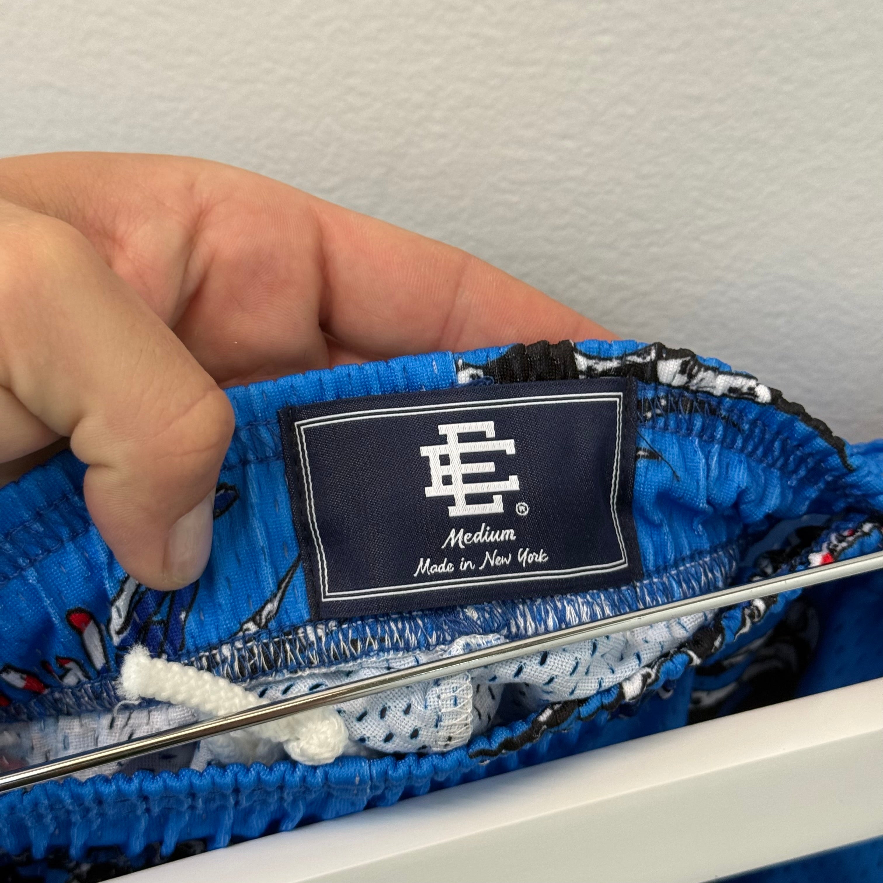 Eric Emanuel Matty Boy Blue Flames Mesh Shorts