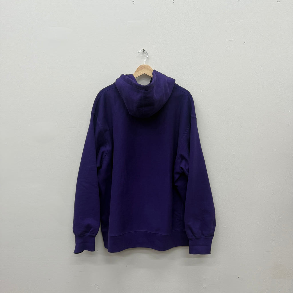 Supreme Purple Vertical Text Hoodie - Size XL