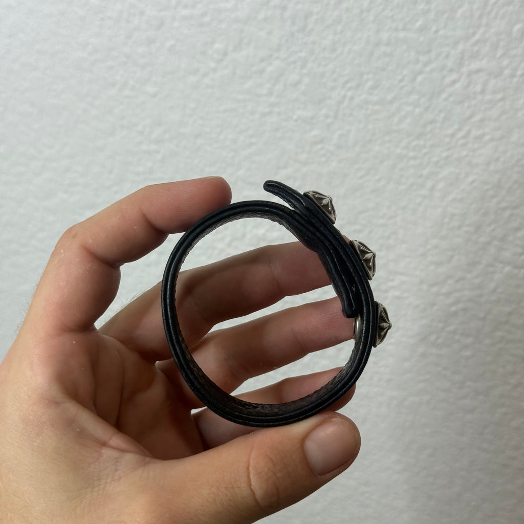 Chrome Hearts Triple Pyramid Leather Bracelet