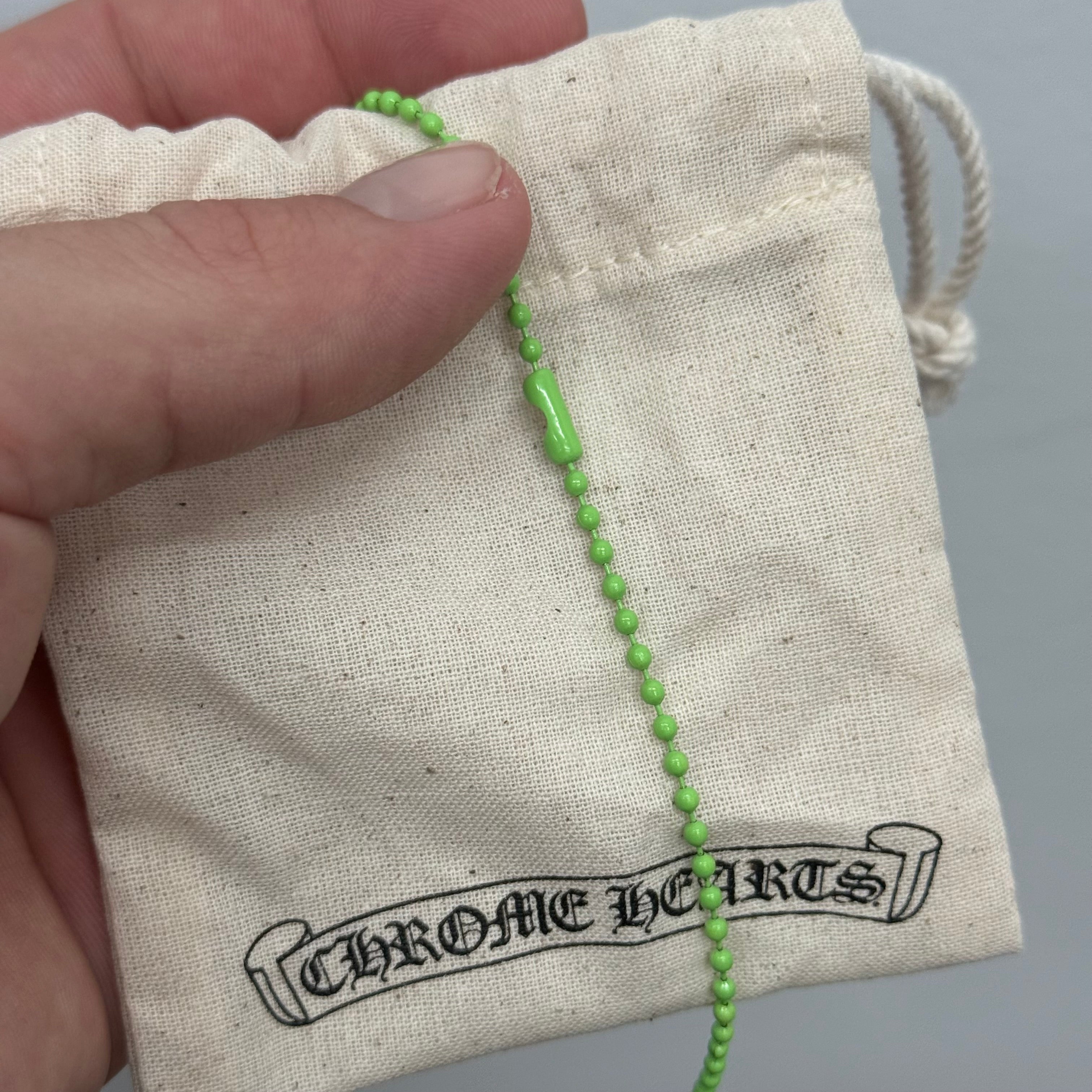 Chrome Hearts Green Plus Charm Necklace