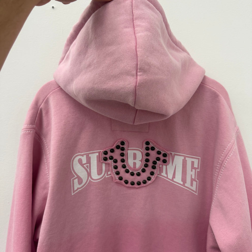 Supreme True Religion Zip Up Hooded Sweatshirt Pink - Size M