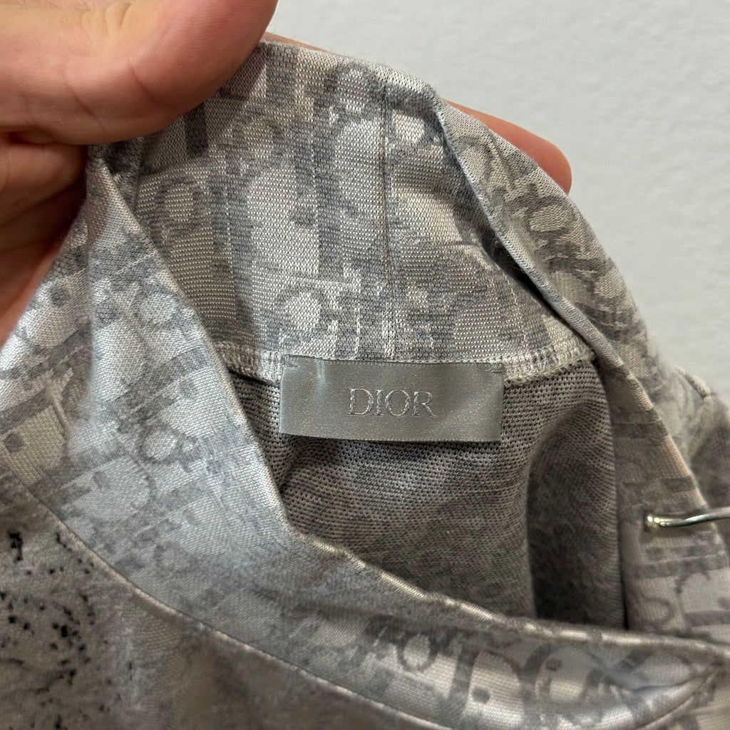 Daniel Arsham Grey Oblique Longsleeve Mockneck T-Shirt - Size S