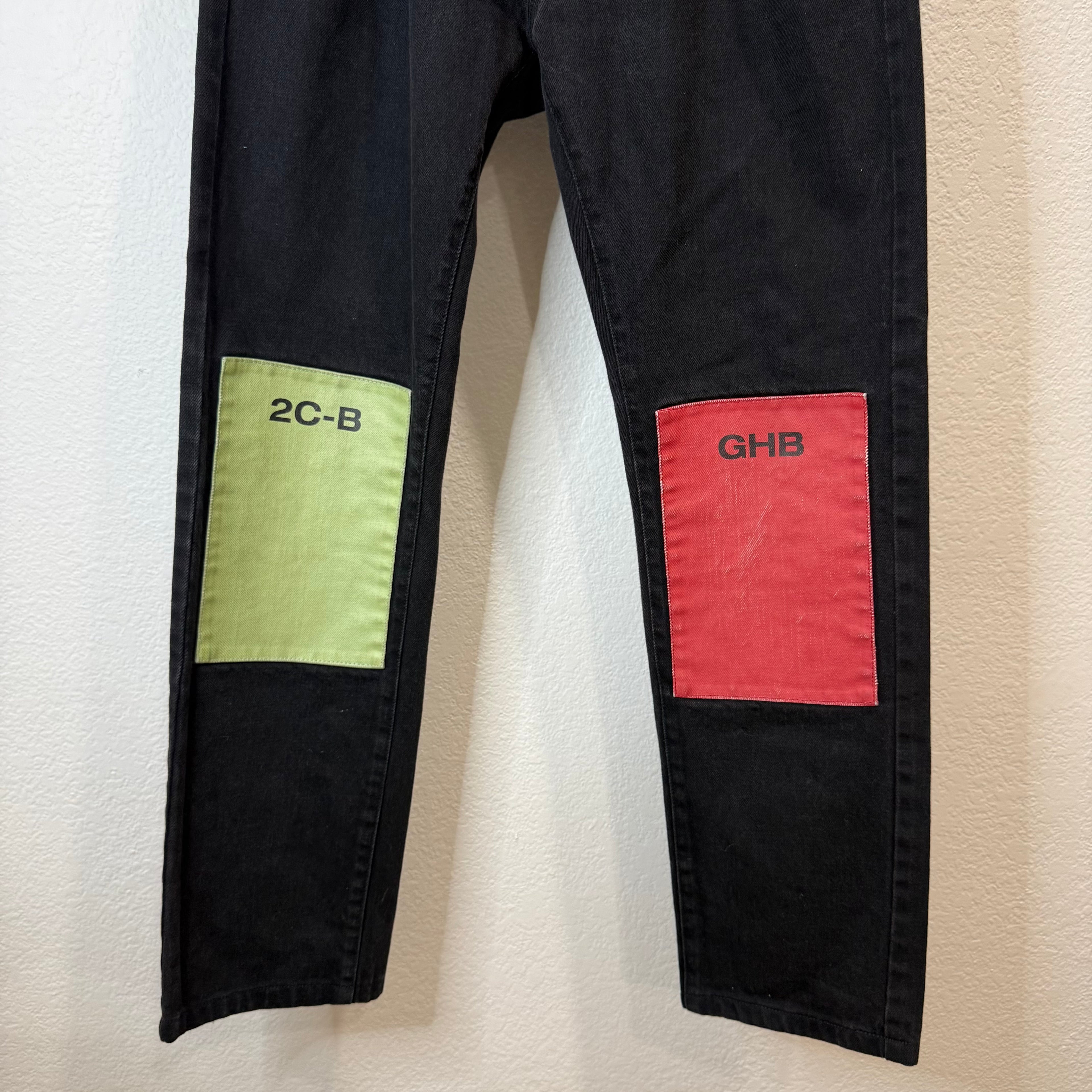 Raf Simons Drugs 2C-B GHB Patchwork Jeans Black - Size 30