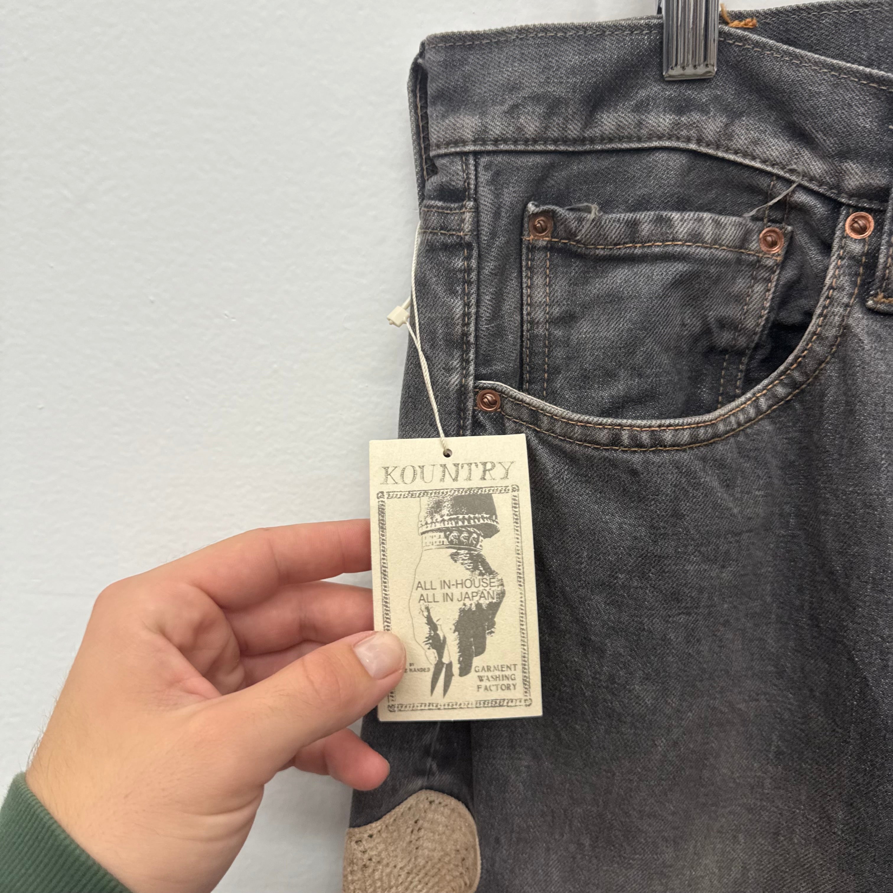 Kapital Grey Bones Denim Pants - Size 32