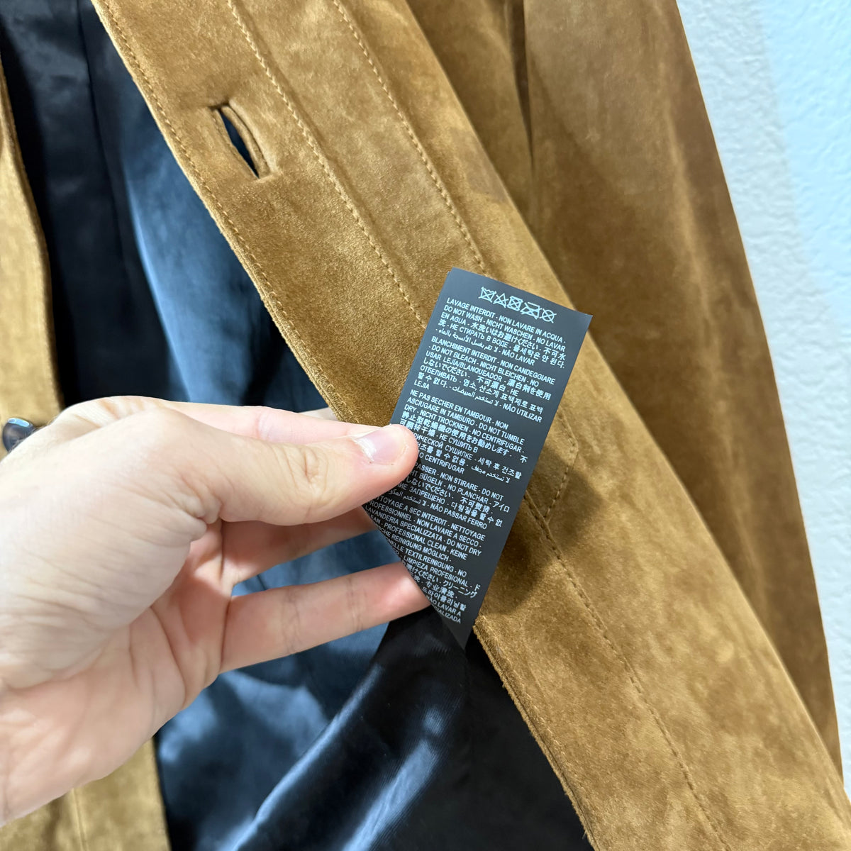 Saint Laurent Suede Cashmere Brown Button Jacket - Size 52 (Fits M)