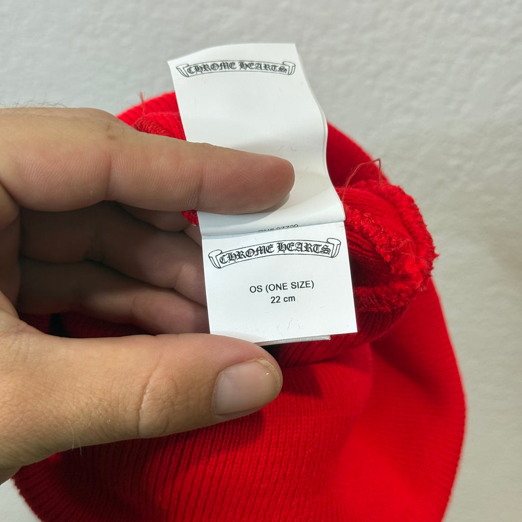 Chrome Hearts Red CH Embroidery Beanie