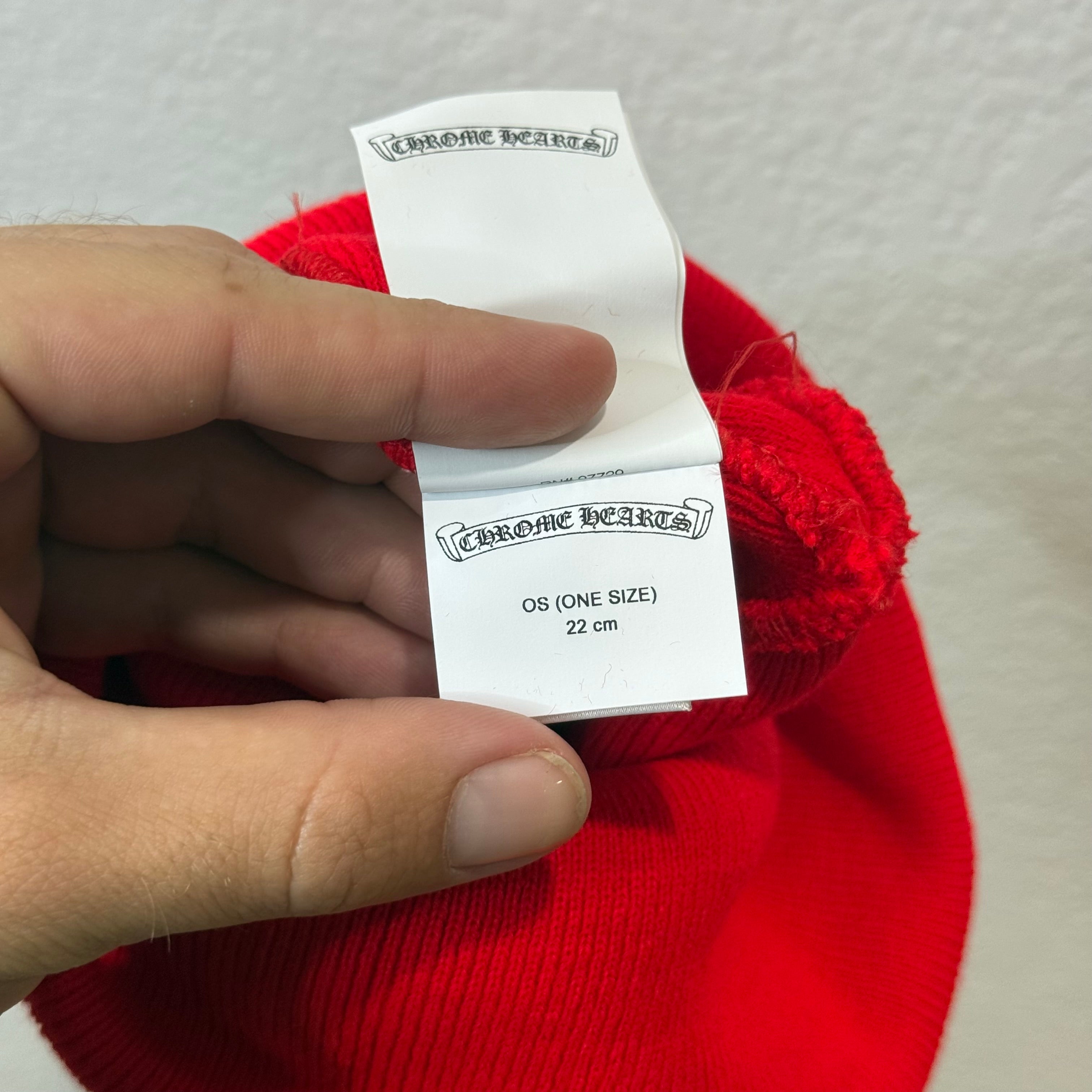 Chrome Hearts Red CH Embroidery Beanie