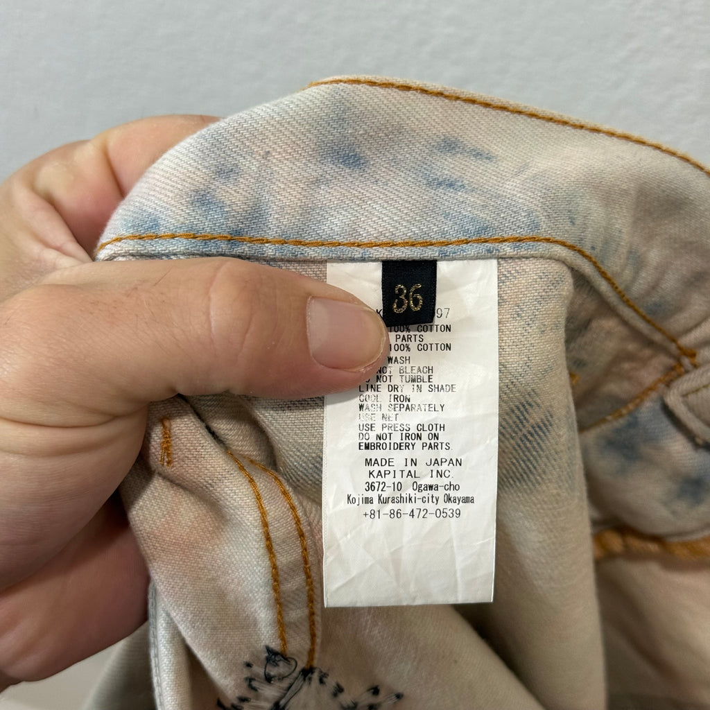 Kapital 14oz Tie-Dye Baggy Eye Patchwork Denim - Size 36