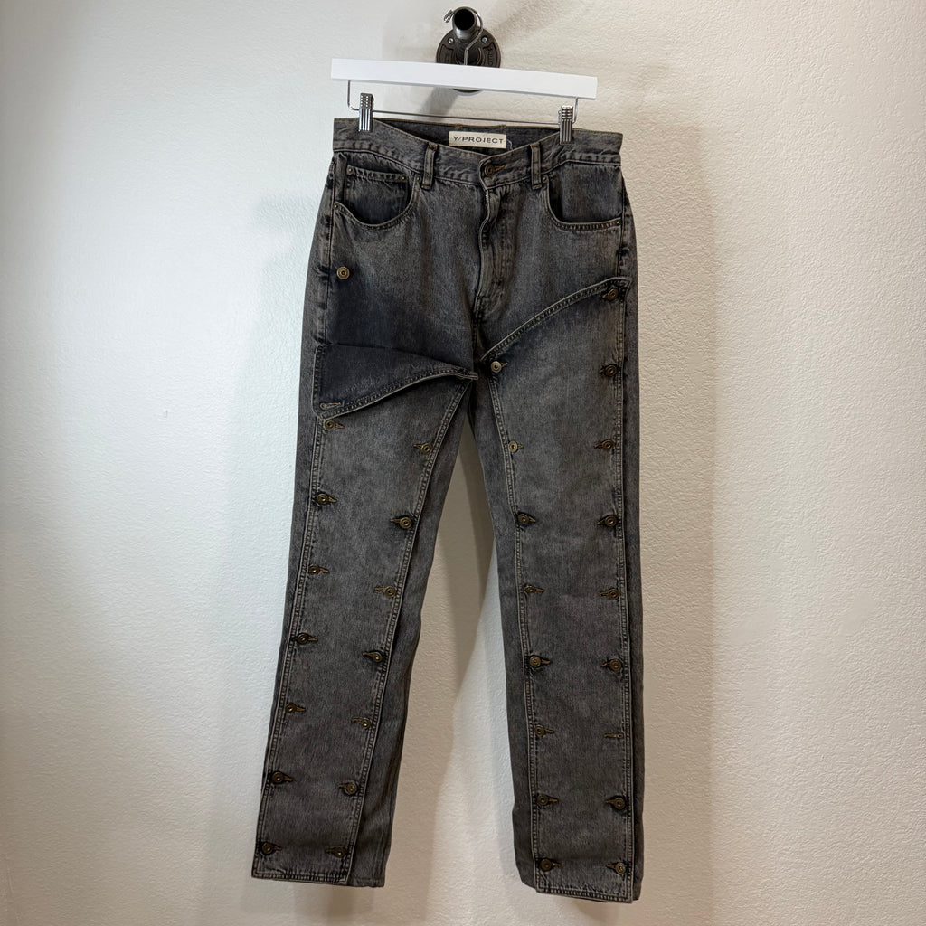 Y/Project Black Button Denim Jeans - Size 28