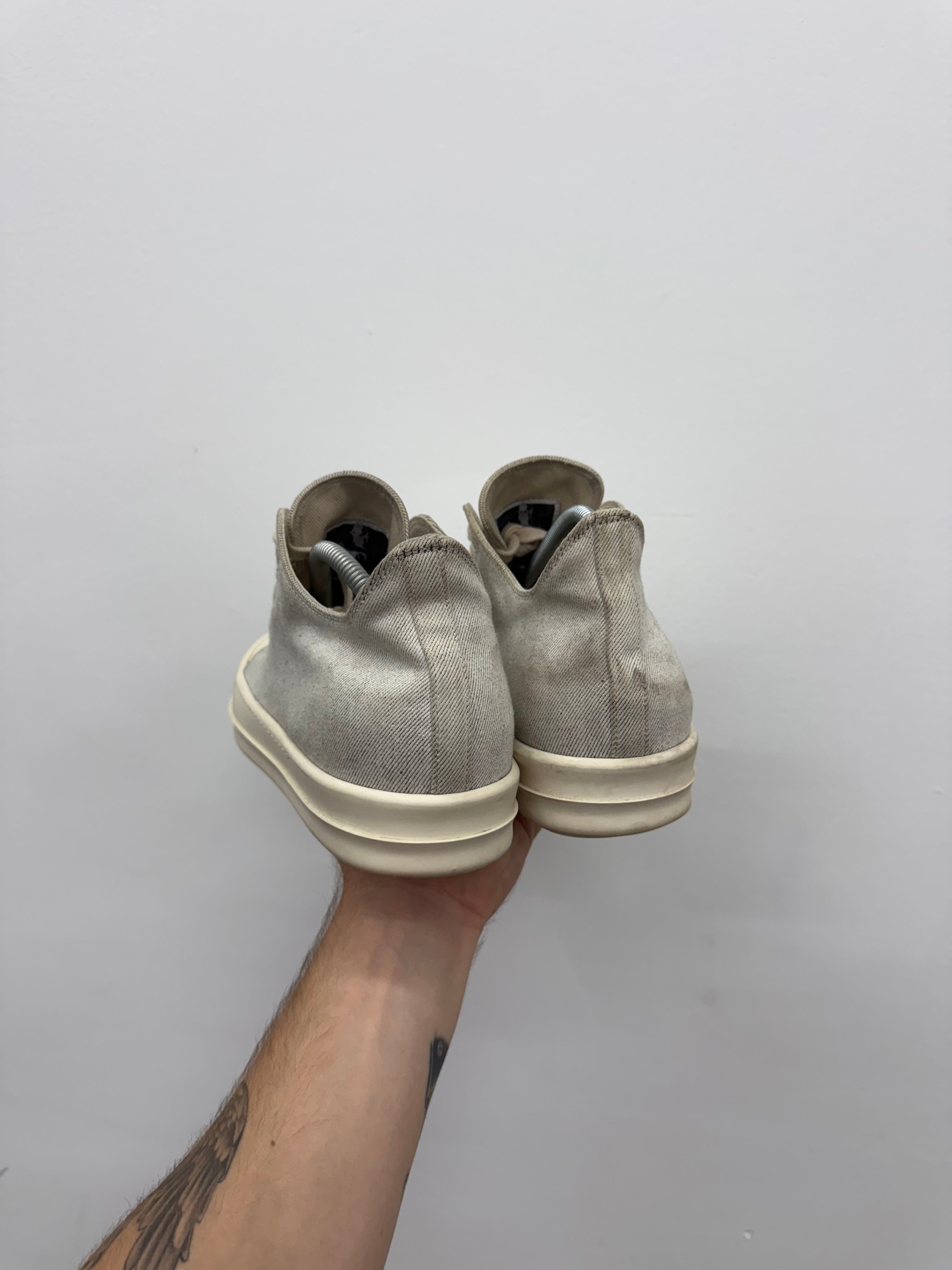Rick Owens DRKSHDW Cream Ramone Low Sneakers - Size 44 (US 11)